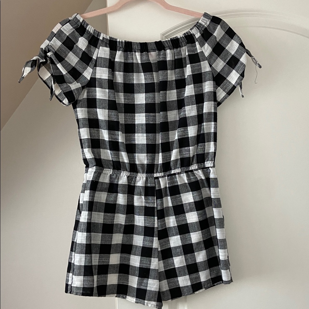 love...ady Monochrome Gingham Romper
